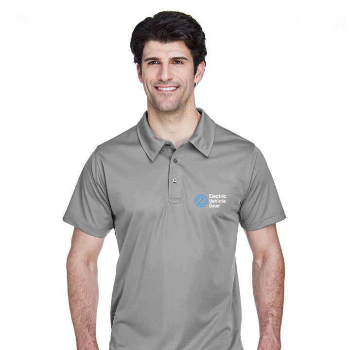 Electric Vehicle Gear Embroidered Queensboro Polo: Gray